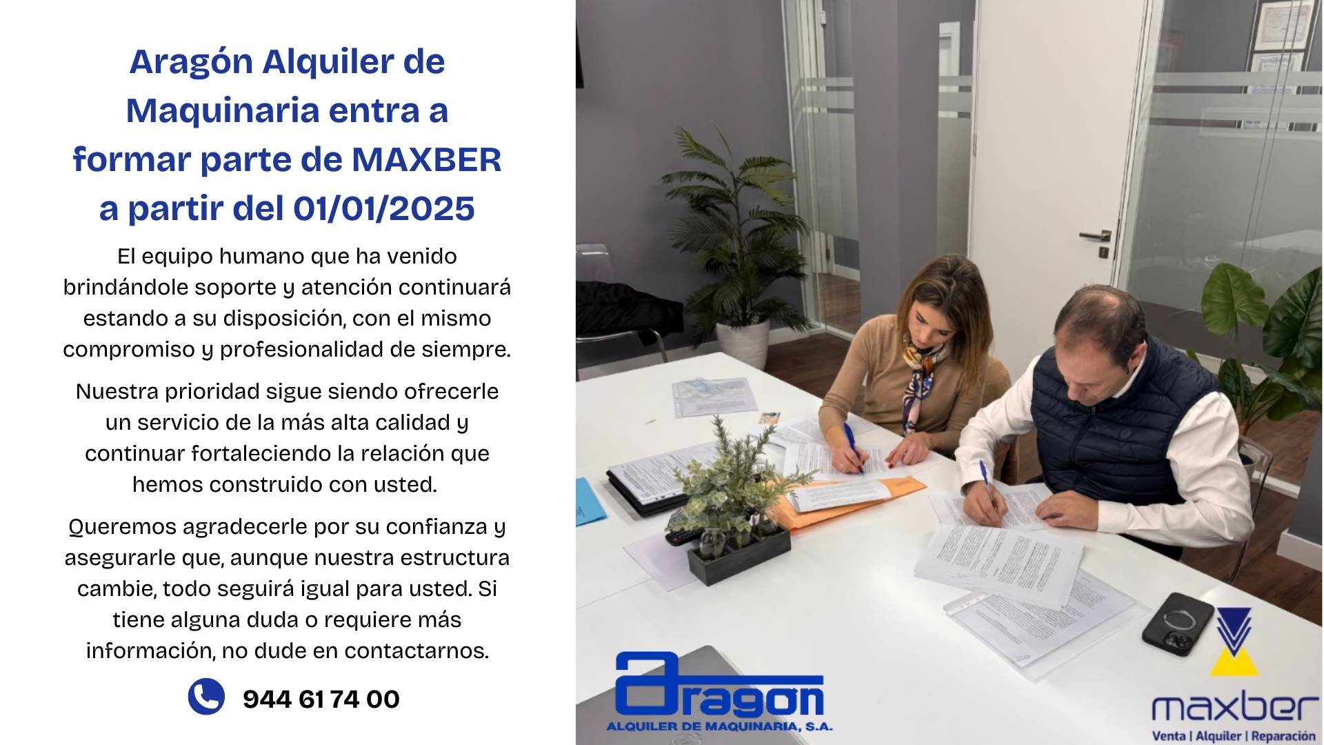 Aragón Alquiler de Maquinaria entra a formar parte de MAXBER
